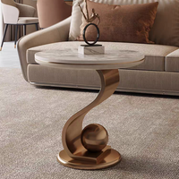 Ensemble de tables basses italiennes de luxe - Grandes et petites tables rondes gigognes pour hall d'hôtel, réception de boutique, minimaliste, gain de place