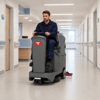 Fregadora de Pisos Autopropulsada a Batería CleanHorse X4 de 550 mm, Ancho de Limpieza de 580 mm, Escobilla de 860 mm, 4500 m²/h para Pisos de Mármol y Azulejos