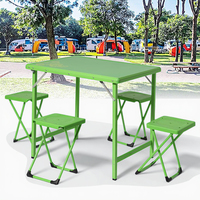 Table et chaises pliantes modernes en métal pour pique-nique, avec structure en aluminium, pour barbecue et camping en extérieur