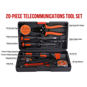 Juego de herramientas manuales de 20 piezas con destornilladores, llaves, herramientas hexagonales para reparación electrónica en estuche rígido. - Product Image 3