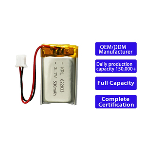 Gebogen Vorm 822033 3.7V 530mAh Voor Slimme Fietshelm Veiligheidslicht Achterlicht Draagbare Li-Polymeer Batterij - Product Image 1