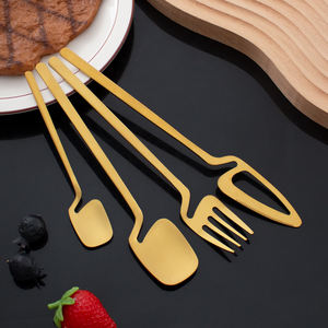 قابلة لإعادة الاستخدام سلطة معدنية خلط القهوة ملعقة وشوكة التحريك الفولاذ المقاوم للصدأ 4 طقم أدوات المائدة كوب معلق - Product Image 2