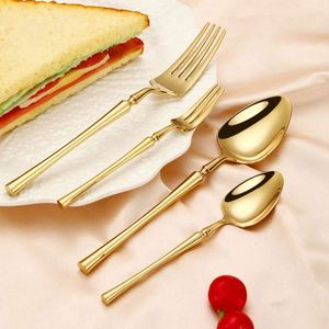 Juego de cubiertos de acero inoxidable dorado, cuchillo, tenedor, cuchara, cubertería para boda, juego de viaje, cubiertos dorados y plateados - Product Image 4
