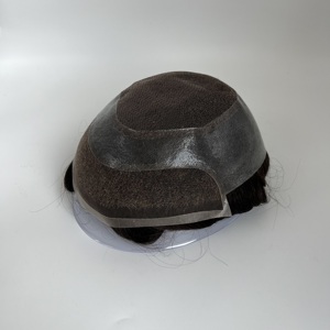 <span class=keywords><strong>En</strong></span> Stock: Sistema de Reemplazo Capilar para Hombres, Cabello 100% Humano, Envío Inmediato, Encaje Suizo Frontal, Borde de PU Ancho - Product Image 2