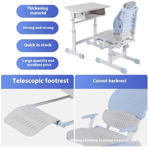 Juego de mesas reclinables modernas para siesta, escritorio y silla escolar para niños para el almuerzo, Material metálico de comercio exterior al por mayor - Product Image 4