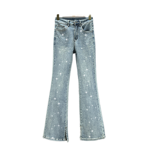 Nouveau Jean Femme 2026 <span class=keywords><strong>Bleu</strong></span> Délavé Uni – Jean Décontracté Taille Haute Ample pour Femme - Product Image 3