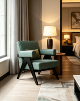 Fauteuil de loisirs design sophistiqué, confort optimal, pour chambre d'hôtel 5 étoiles, projet FF&E