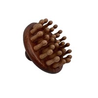 Peigne de massage rond en bois de santal - Outil anti-chute de cheveux pour le bien-être du cuir chevelu et des follicules, stimulant les méridiens ; Soin capillaire thérapeutique favorisant la santé