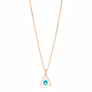 Triángulo esmalte diseño blanco y turquesa esmalte forma turco hecho a mano venta al por mayor 925 joyería de plata esterlina - Product Image 2