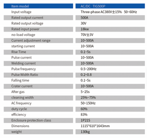 <span class=keywords><strong>Ac</strong></span>/<span class=keywords><strong>DC</strong></span> xung biến tần Tig thợ hàn tig500p đa chức năng nước làm mát hệ thống với 500A đầu ra cho 380V Máy hàn - Product Image 4