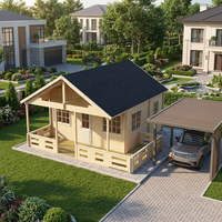 Villa préfabriquée en bois personnalisée, mini-maison, cabane en bois naturel, grandes fenêtres