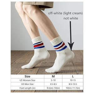 Vintage <b>Stripe</b> Cotton Crew <b>Socks</b> | Comfortable Breathable Everyday Sport <b>Socks</b> for Adults | Wholesale OEM Supplier - Product Image 3