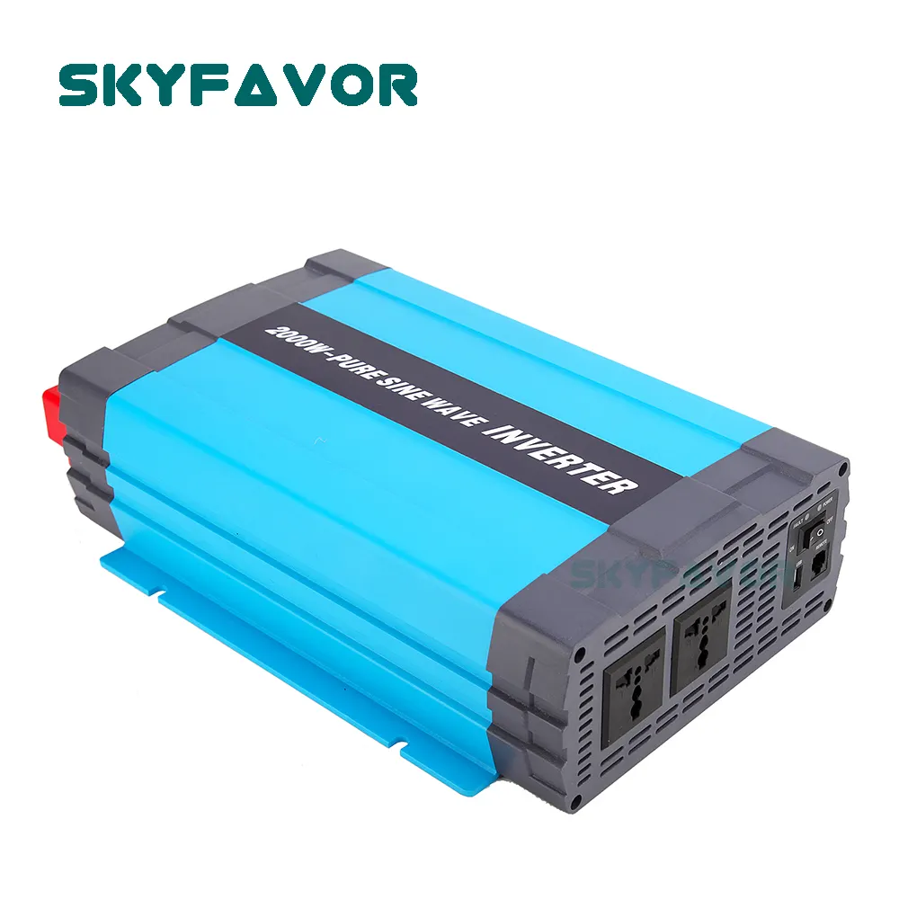 Özel 2000W saf sinüs dalga güç inverteri 12v 24v 48v DC için AC 110v 230v profesyonel güvenlik invertör dönüştürücü ile USB bağlantı noktası