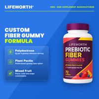 LIFEWORTH Gommes de fibres prébiotiques saveur fruitée pour le soutien quotidien de la santé digestive OEM