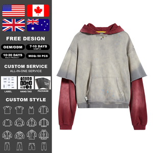 Sweat à capuche unisexe KingSen en coton tricoté 430 g/m², délavé à l'acide, séchage rapide, idéal pour la personnalisation de logo, coupe oversize – Vente en gros - Product Image 3