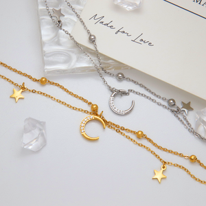 क्रिस एप्रिल बोहेमियन 316 एल स्टेनलेस स्टील की डबल परतों में महिला लड़कियों के लिए चंद्रमा आकर्षण - Product Image 2