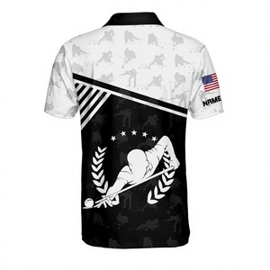 Camiseta de Billar para Hombre, Manga Corta, Sólida, de Secado Rápido, Poliéster/Algodón, Tejido de Punto, Diseño Deportivo Informal, Nombre Personalizado, Bandera Americana - Product Image 4