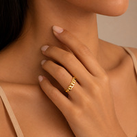 Bague Hip-Hop en laiton plaqué or 18 carats, chaîne cubaine minimaliste, bande unie, bijou unisexe tendance et décoratif