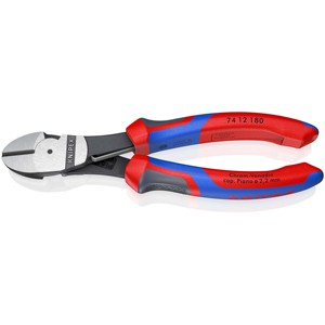 KNIPEX 74 12 180 Coupe-fil diagonale robuste avec poignées confortables noir 180 mm - Product Image 1