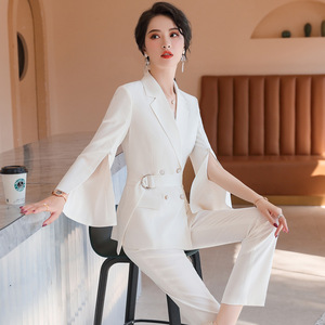 Conjunto <span class=keywords><strong>de</strong></span> 2 piezas <span class=keywords><strong>de</strong></span> moda Blazer <span class=keywords><strong>de</strong></span> doble botonadura suave con pantalón <span class=keywords><strong>Suite</strong></span> <span class=keywords><strong>de</strong></span> oficina - Product Image 3