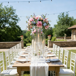 ขาตั้งดอกไม้ LANJO 2 in 1 พร้อมเสาไฟอะคริลิค ที่วางเทียน LED พร้อมหลอดคริสตัลแบบกันลม - Product Image 2