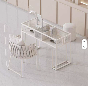 Juego de Mesa y Silla de Manicura de Estilo Nórdico, Mesa de Manicura Moderna y Minimalista para Una o Dos Personas, Muebles Comerciales para Salón o Taller - Product Image 2