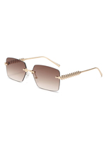 Twooo T1551 Nouvelles lunettes de soleil mode sans monture Fil métallique Carré Lunettes unisexes à la mode