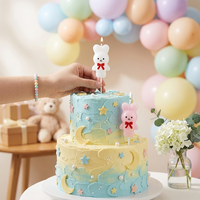 Bougie d'anniversaire en forme de lapin mignon pour la décoration de gâteaux, bougies artisanales écologiques non parfumées pour les fêtes, les bars, le Nouvel An