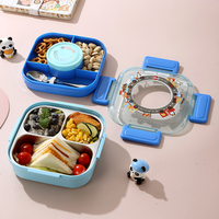 Icen B171 Camera-vormige rechthoekige bento lunchbox met 3 compartimenten, plastic deksel, magnetronbestendig, lekvrij, voedselveilig, BPA-vrij