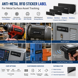 สติกเกอร์ RFID ป้องกันโลหะแบบยืดหยุ่นที่ปรับแต่งได้ สำหรับการติดตามทรัพย์สินบนพื้นผิวโลหะ การจัดการเครื่องมือ และการระบุอุปกรณ์ - Product Image 3