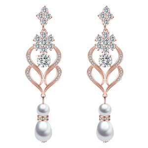 RAKOL EP2332 High Quality Jewelry Zircon Stud <b>Pearl</b> <b>Earrings</b> - Product Image 2