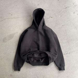Custom Pullover Hoodie Black <strong>Grey</strong> Blank Plain Sweats 100% Cotton Fleece Crewneck <strong>Sweatshirts</strong> Heavyweight 500gsm Zip up Hoodie - Product Image 3
