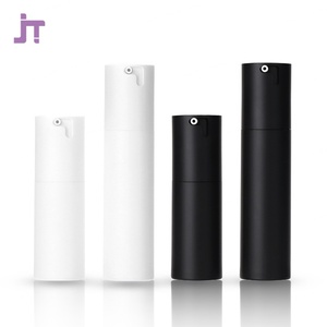 Stock White Plastic <b>Pump</b> Lotion <b>Bottle</b> Round Shape Serum Cosmetic Packaging 30 50ml Matte Black Airless <b>Pump</b> <b>Bottle</b> - Product Image 1