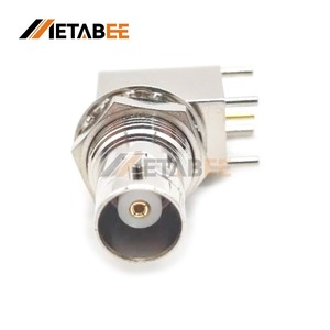 Connecteur Jack coudé à cloison BNC 50 Ohm <span class=keywords><strong>prise</strong></span> <span class=keywords><strong>coaxiale</strong></span> à angle droit pour systèmes de vidéosurveillance et de vidéo - Product Image 2