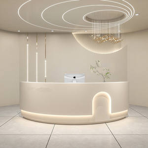 Comptoir de bar en bois en forme d'arc créatif pour hôtel et réception scolaire, design moderne, forme personnalisable - Product Image 5