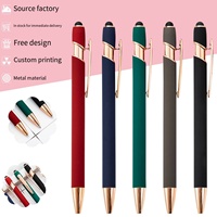 Bolígrafo de Gel Metálico 2 en 1 Shanqi PEN--Y009 con Punta de Stylus, Portátil, Multicolor, Goma Suave, Acabado Oro Rosa, Serigrafía