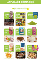 Sachet Doypack Personnalisé en Aluminium Refermable avec Logo pour Emballage de Poudre, Noix, Snacks et Fruits Secs