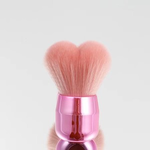 Pinceau à poudre personnalisable à marque privée, manche en plastique, poils synthétiques doux, pinceau professionnel pour le maquillage du visage pour femmes - Product Image 4