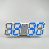 Horloge de table électrique LED multifonctionnelle lumineuse, calendrier, alarme, température, horloge numérique 3D
