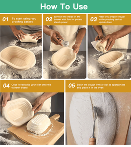 Panier à <span class=keywords><strong>pain</strong></span> en cannage de canne à sucre naturel pour levain, fourni directement par l'usine en gros - Product Image 5