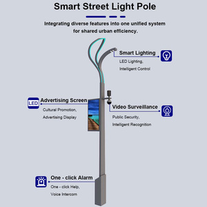 Factory <b>Smart</b> Pole Street Light 8m 9m IoT Control CCTV <b>Camera</b> EV Charging Port <b>WiFi</b> IP-65 Waterproof Road <b>Smart</b> City Project - Product Image 4
