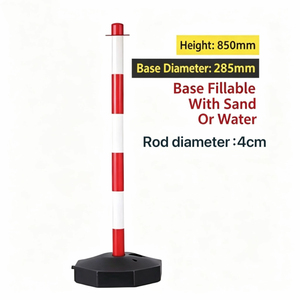 Poteaux de signalisation routière réfléchissants de haute qualité, remplis d'eau, moulés par injection en PP, pour le contrôle des foules et <span class=keywords><strong>la</strong></span> sécurité, rouge et blanc, 85 cm - Product Image 4