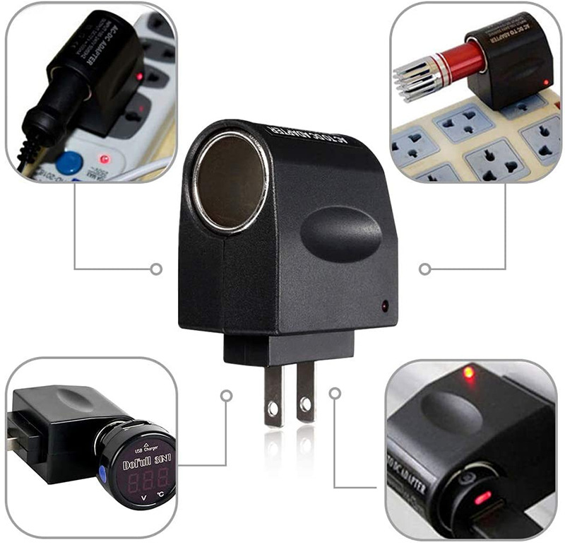 220V AC para 12V DC Car Auto Power Converter Adaptador de isqueiro soquete EUA Europeia Universal DC AC Converter