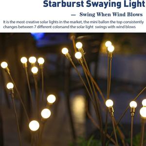 Luces Solares de Jardín Súper Brillantes y Altamente Flexibles con Forma de Estrella, 8 LED, Iluminación de Paisaje, Luces de Luciérnaga Solares - Product Image 6