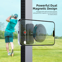 Support magnétique pour téléphone de voiturette de golf avec conception anti-vibration pour un swing stable et l'enregistrement vidéo, compatibilité universelle des smartphones