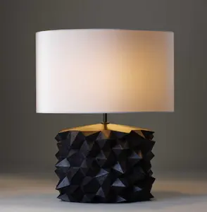 Lámpara de mesa de cerámica moderna para dormitorio de Hotel con pantalla de lino, lámpara de escritorio grande para sala de lectura en casa