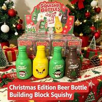 Nouvel Arrivage Bouteille Squishy de Noël, Jouet Sensoriel Anti-stress à Presser Doux, Père Noël et Bonhomme de Neige Mignons, Cadeau de Fêtes, Vente en Gros