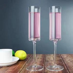 <span class=keywords><strong>Verres</strong></span> <span class=keywords><strong>à</strong></span> <span class=keywords><strong>vin</strong></span> carrés transparents incassables de qualité supérieure de 6oz Flûtes <span class=keywords><strong>à</strong></span> champagne élégantes en verre de style européen - Product Image 2