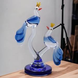 Dôme en verre soufflé artisanal coloré, mini-monde en verre, thème animalier, décoration intérieure pour couple, Pâques, Noël, Rajasthan - Product Image 1