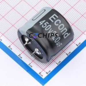 220UF450V30x25CP <b>Snap</b>-in Aluminum Electrolytic Capacitor Through hole Component (THT),D30xL25mm 220uF 20% 450V 10mm - Product Image 1